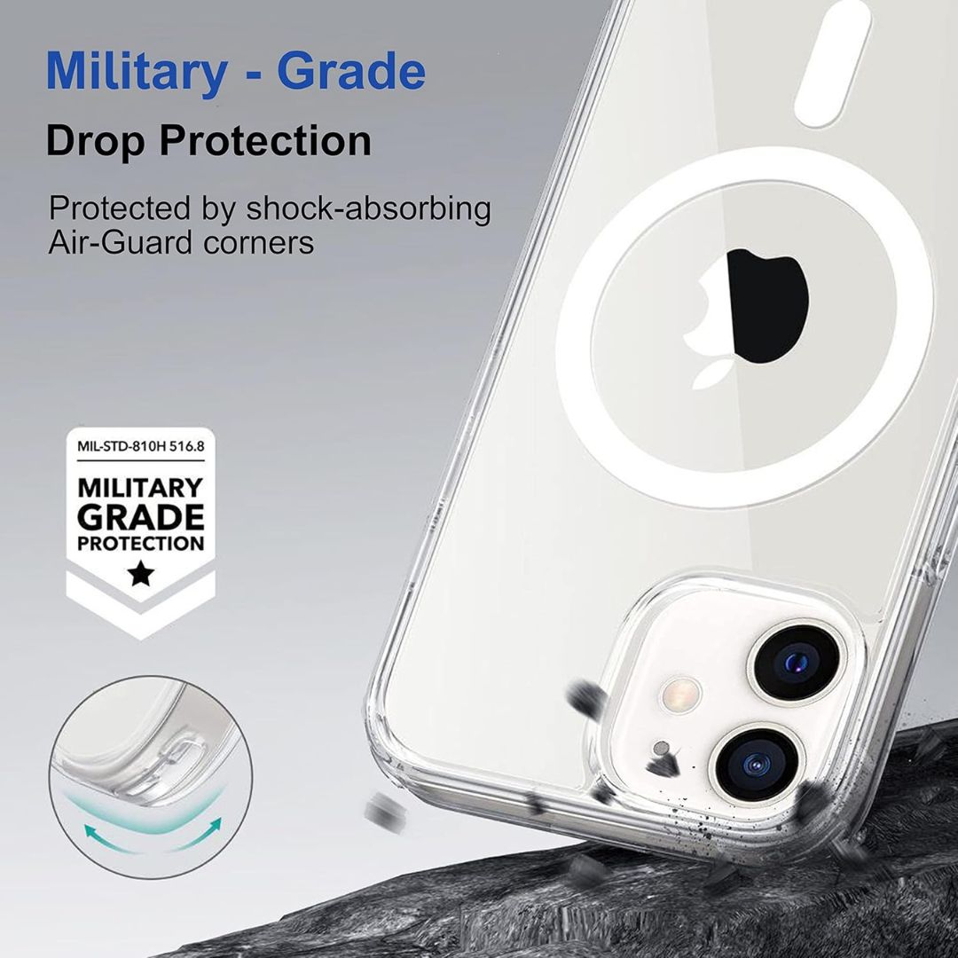 Magnetic Clear Back Case Cover Compatible with Apple iPhone 11