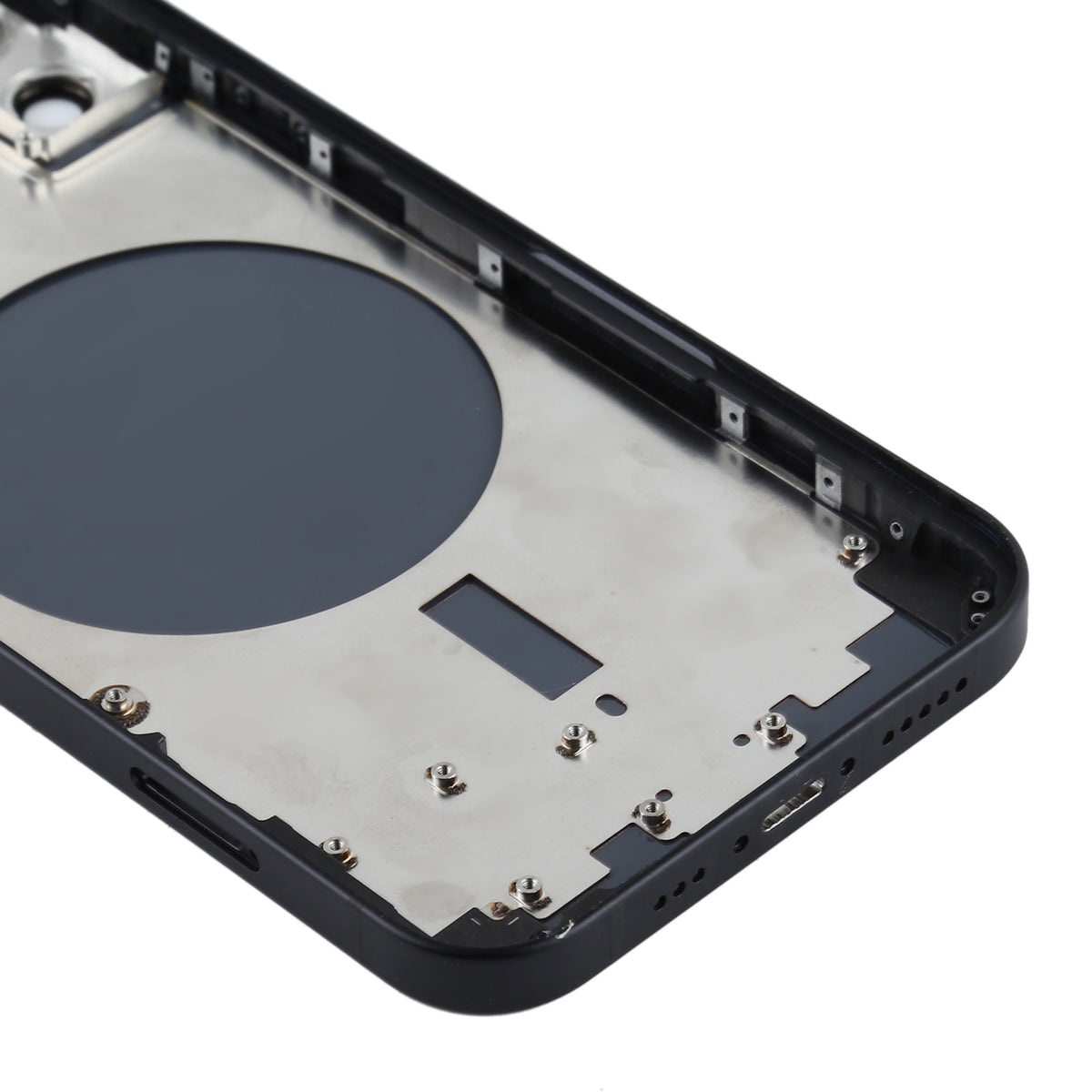 Full Body Housing with SIM Card Tray, Side Keys & Camera Lens Compatible with Apple iPhone 12
