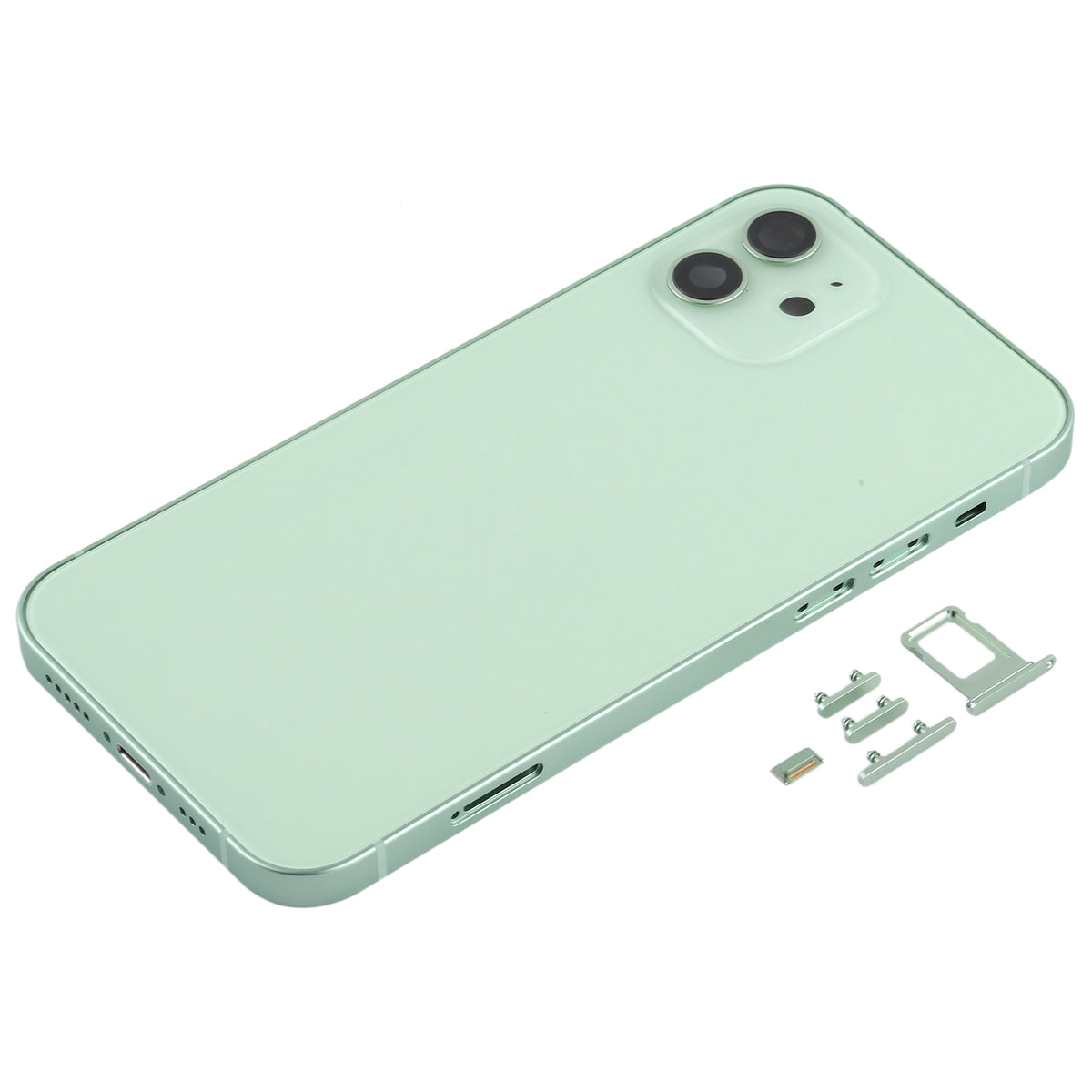 Full Body Housing with SIM Card Tray, Side Keys & Camera Lens Compatible with Apple iPhone 12