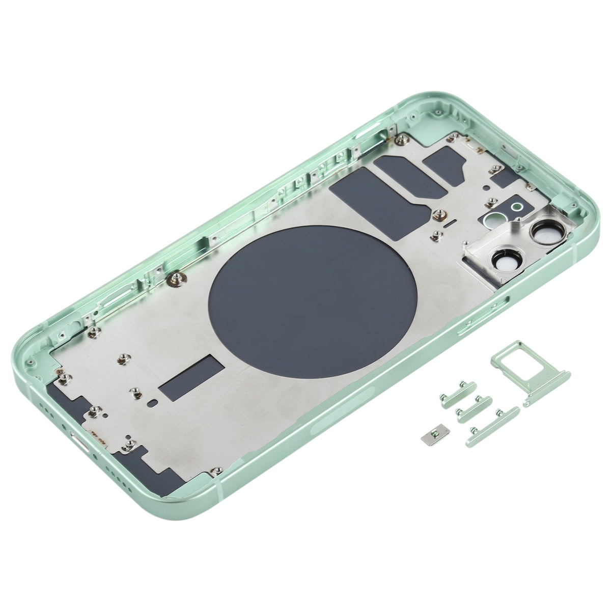 Full Body Housing with SIM Card Tray, Side Keys & Camera Lens Compatible with Apple iPhone 12