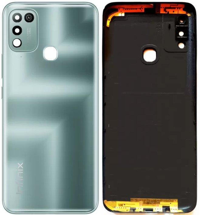 Back Panel Cover for Infinix Hot 10 Play (X688C, X688B, X688C) With Side Volume & Power Buttons Back Panel - (Morandi Green)