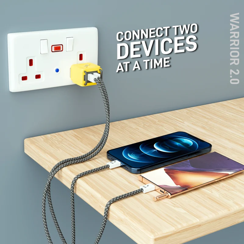 UBON CH-940 Warrior 2.0 65W Dual Port Fast Charger - Includes Free Braided Type-C Cable