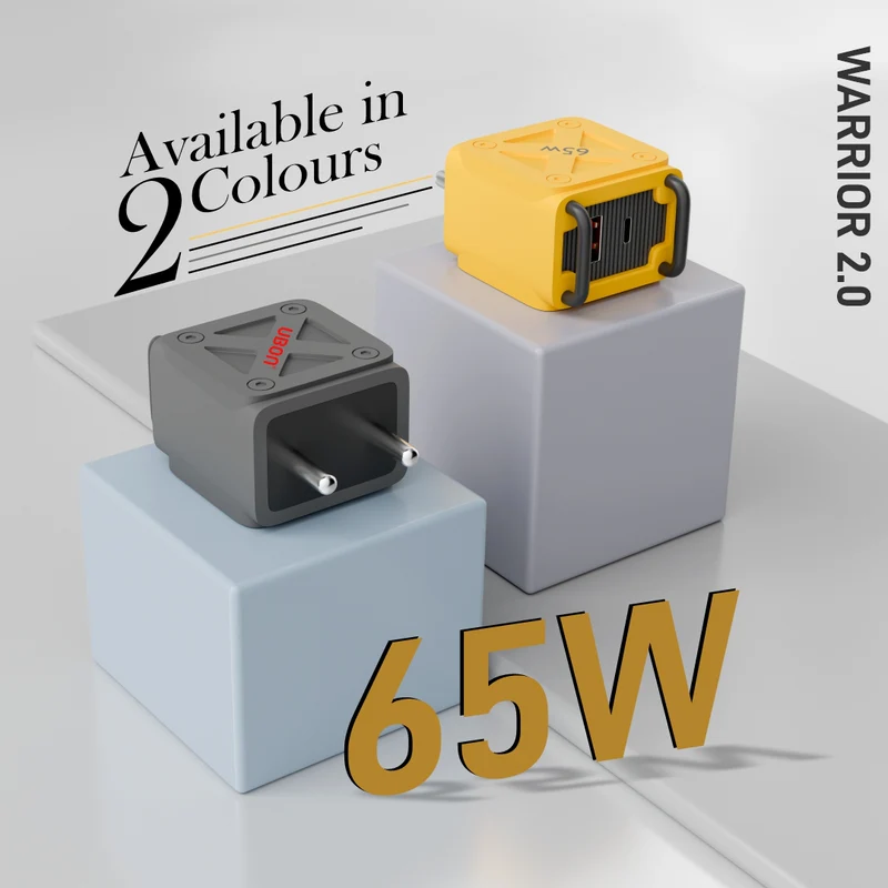 UBON CH-940 Warrior 2.0 65W Dual Port Fast Charger - Includes Free Braided Type-C Cable