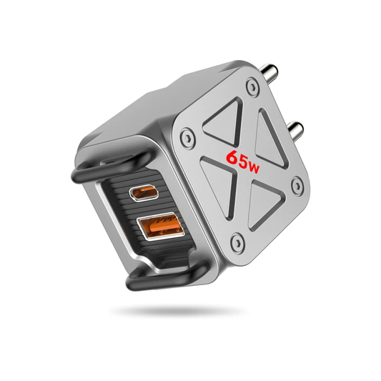 UBON CH-940 Warrior 2.0 65W Dual Port Fast Charger - Includes Free Braided Type-C Cable