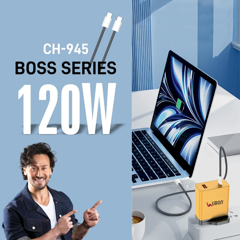 UBON CH-945 Boss Series Dual Port Fast Wall Charger: Superfast Charging, Powerful Performance