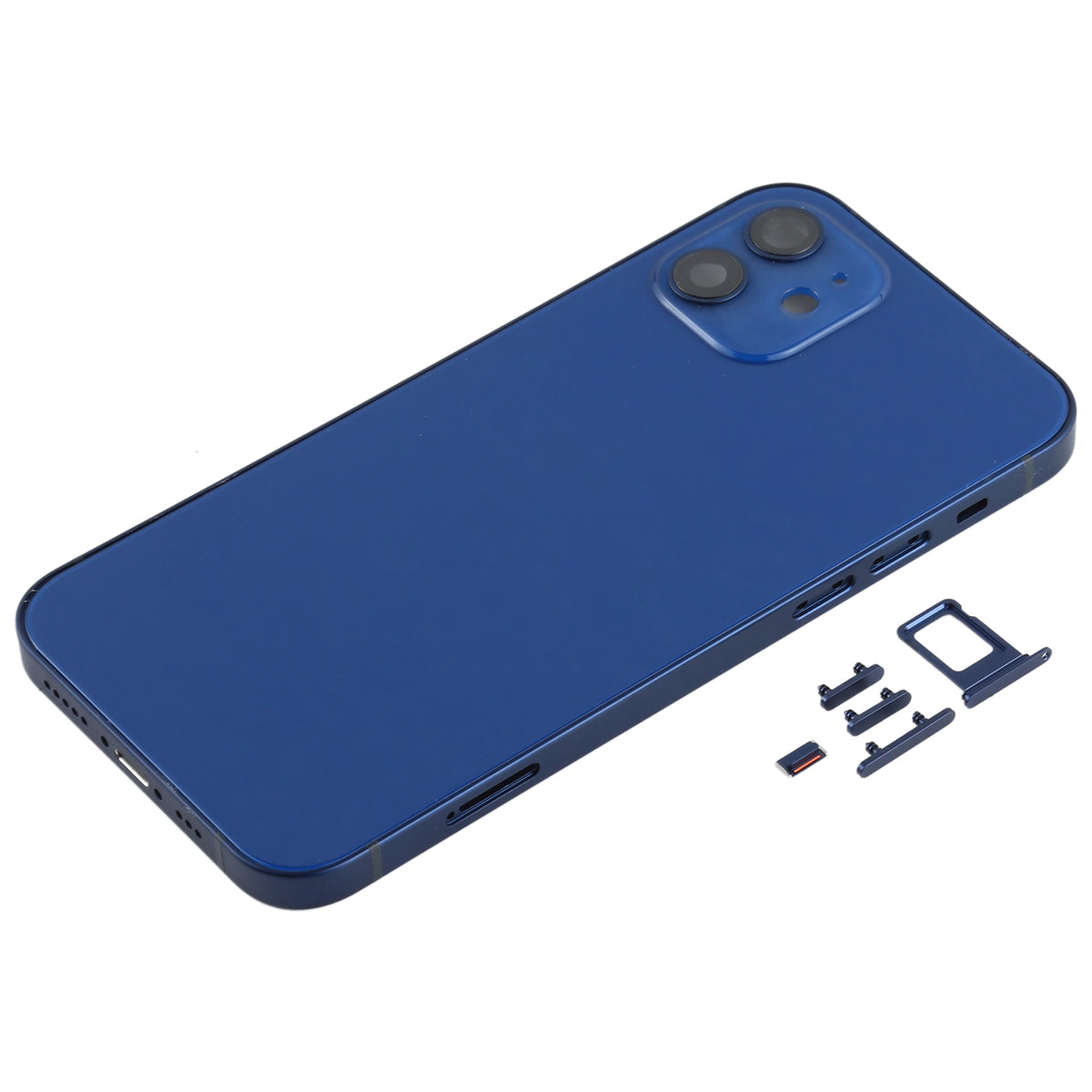 Full Body Housing with SIM Card Tray, Side Keys & Camera Lens Compatible with Apple iPhone 12