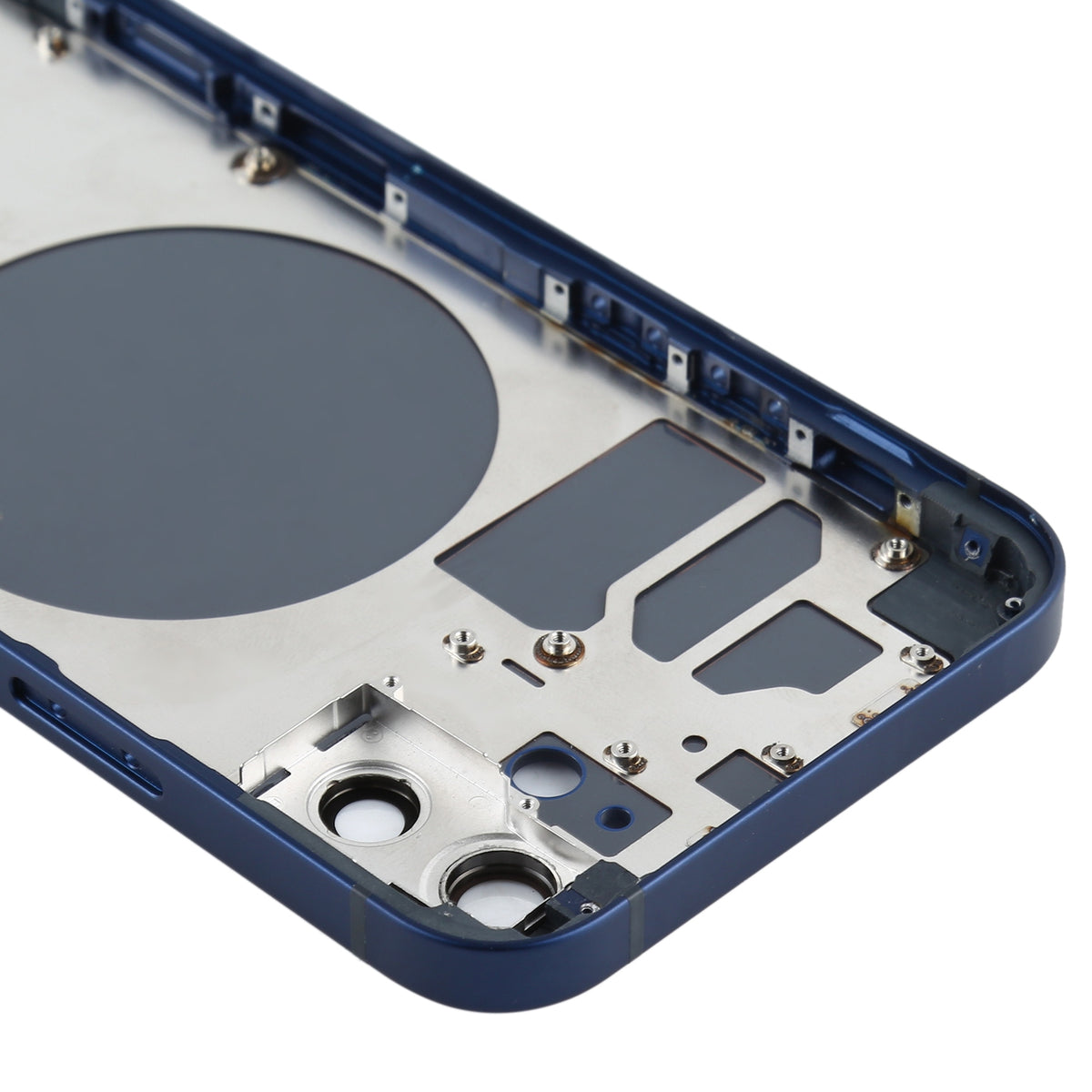Full Body Housing with SIM Card Tray, Side Keys & Camera Lens Compatible with Apple iPhone 12