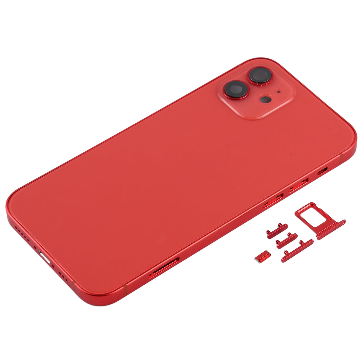 Full Body Housing with SIM Card Tray, Side Keys & Camera Lens Compatible with Apple iPhone 12