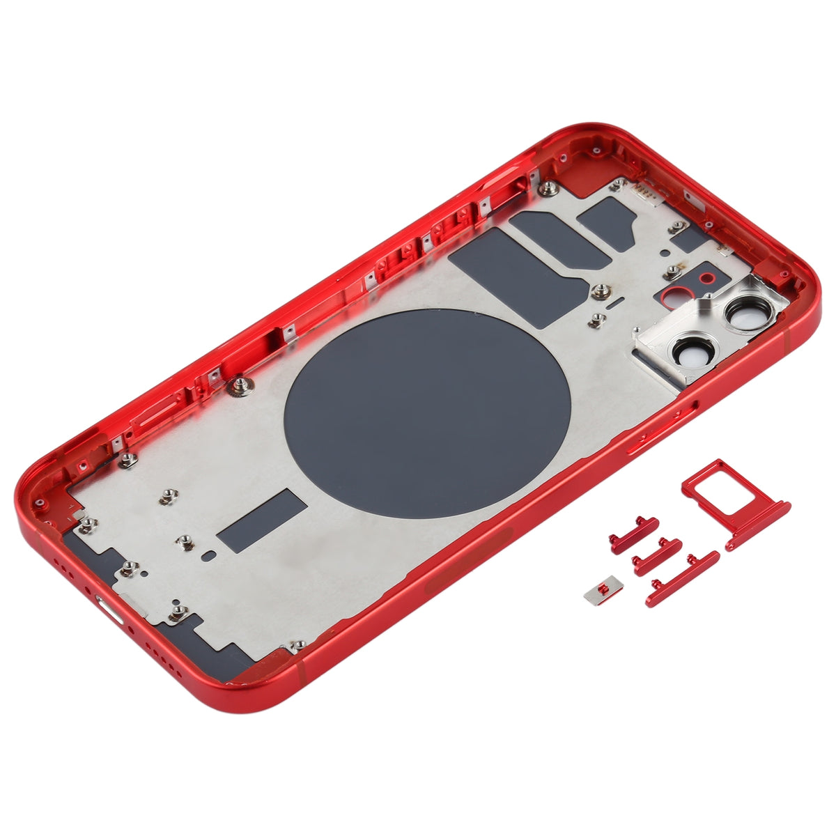 Full Body Housing with SIM Card Tray, Side Keys & Camera Lens Compatible with Apple iPhone 12