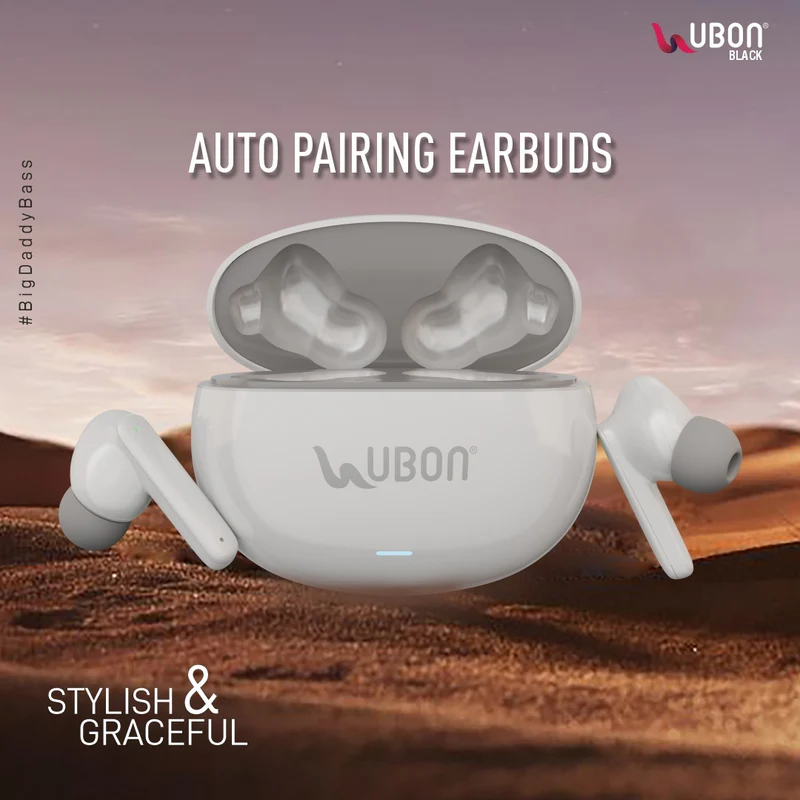 UBON J20 True Wireless Earbuds – Premium Wireless v5.3, Noise Cancelling, Long Battery Life, Comfortable Fit, Built-In Microphone, and Touch Controls
