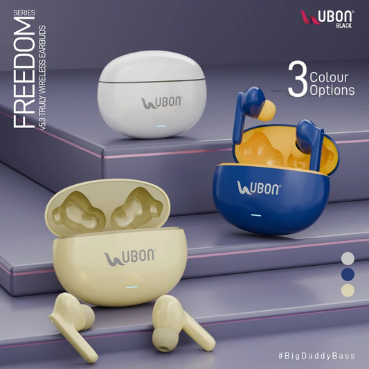 UBON J20 True Wireless Earbuds – Premium Wireless v5.3, Noise Cancelling, Long Battery Life, Comfortable Fit, Built-In Microphone, and Touch Controls