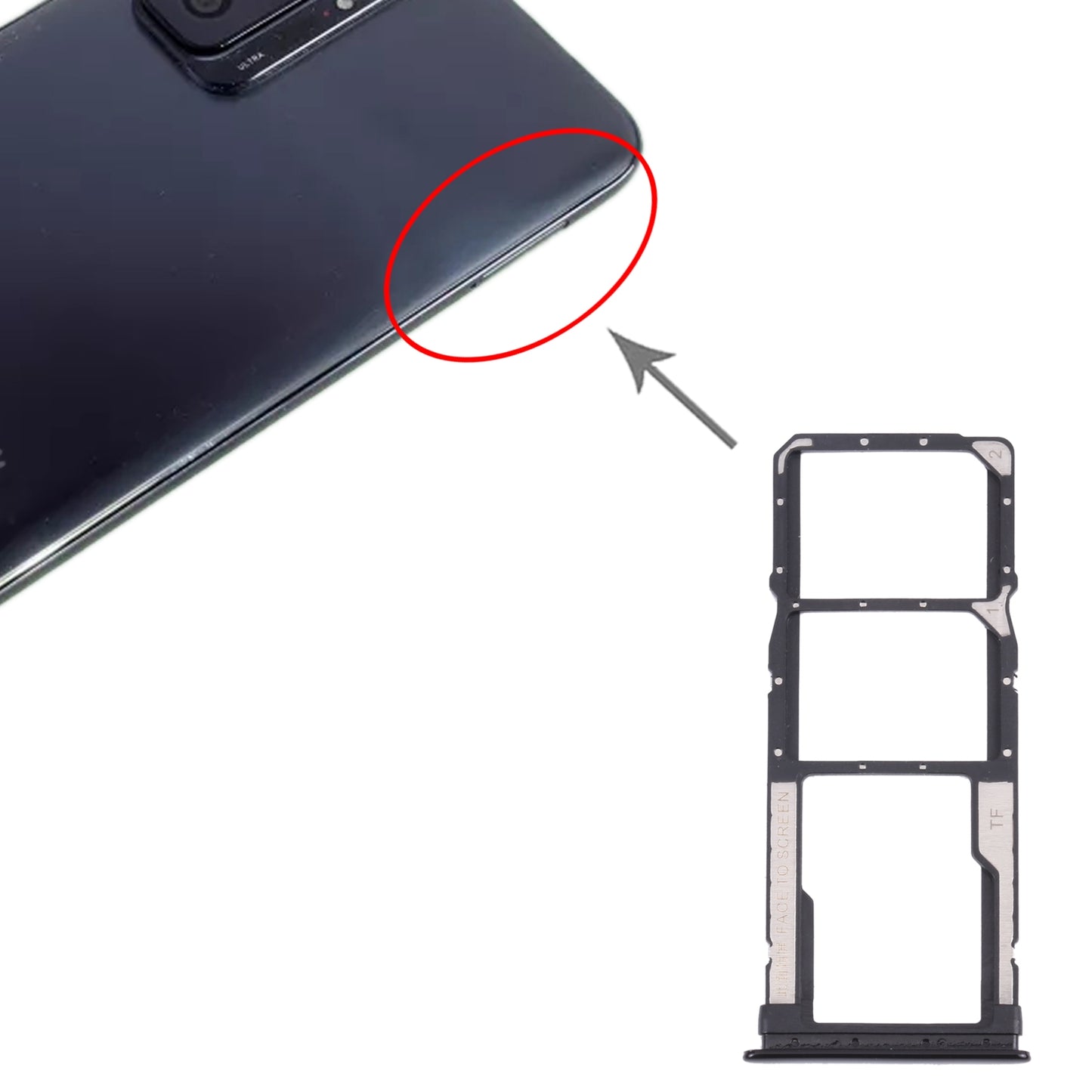 2xSIM Card Tray + Micro SD Card Tray for Xiaomi Redmi Note 10 Pro / Redmi Note 10 Pro Max
