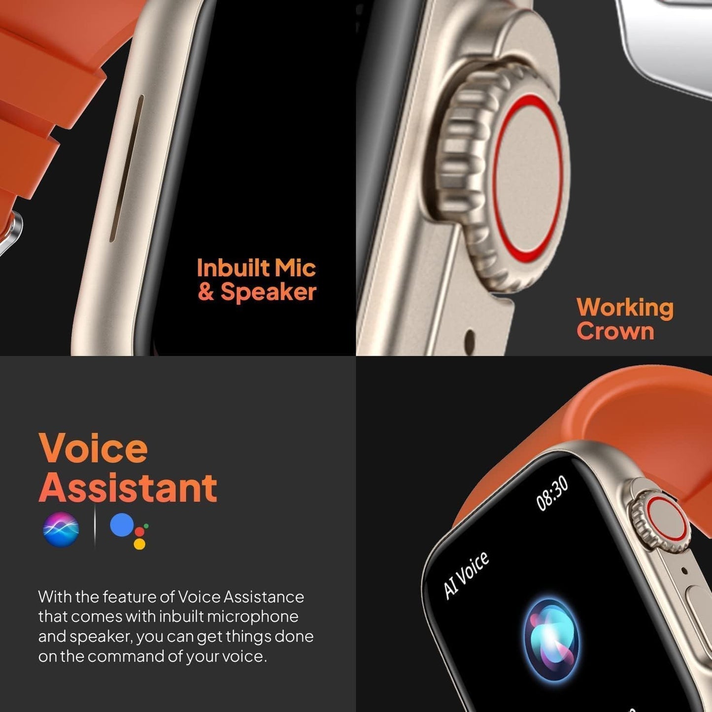 T900 Ultra Smart Watch 2.09" Infinite Display Series 8 Wireless Charging Heart Rate Monitor Bluetooth Call Watch -  Black)