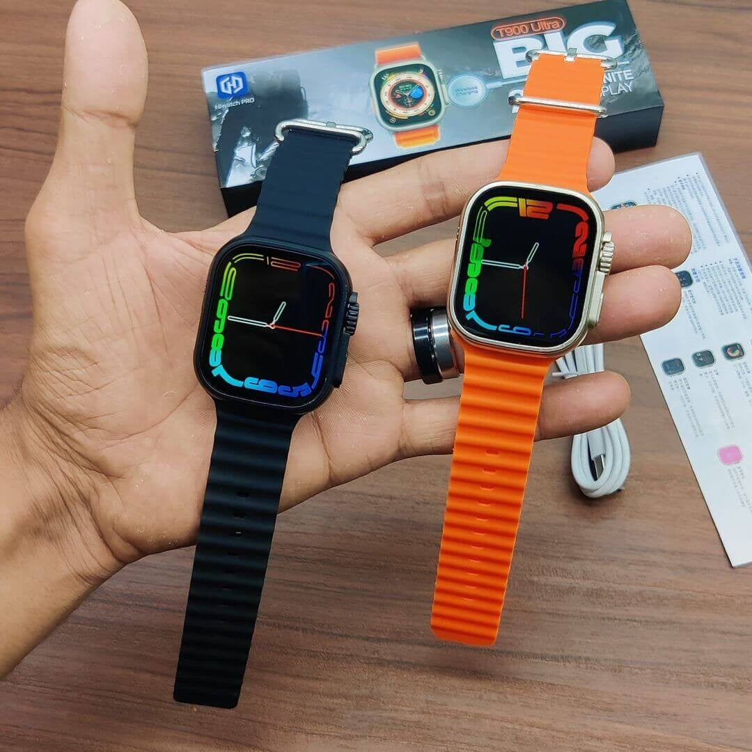 T900 Ultra Smart Watch 2.09" Infinite Display Series 8 Wireless Charging Heart Rate Monitor Bluetooth Call Watch -  Black)