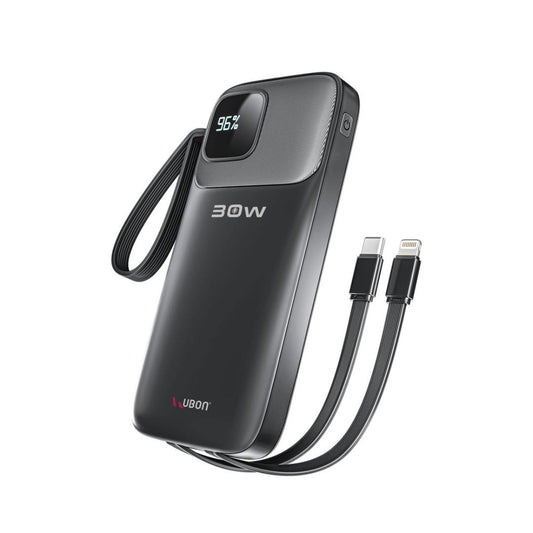 UBON PB-X120 30W 10000mAh Power Brick with Built-in Cables & LED Display