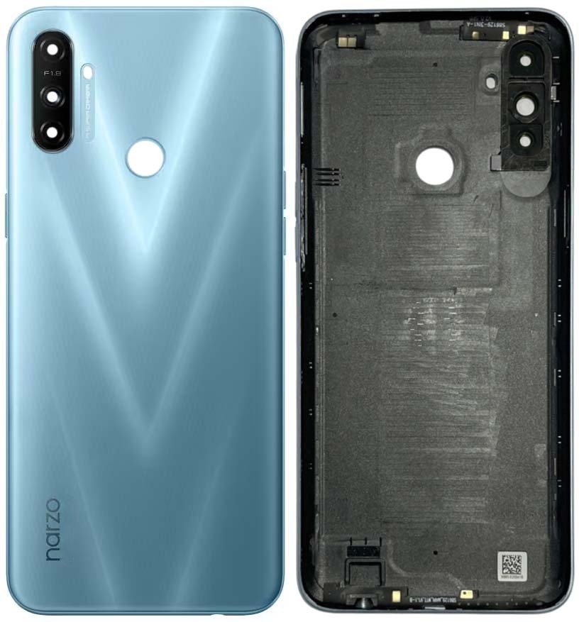 Unique4Ever Back Panel Cover for realme Narzo 20A With Camera Lens & Side Volume Power Buttons -(Victory Blue)