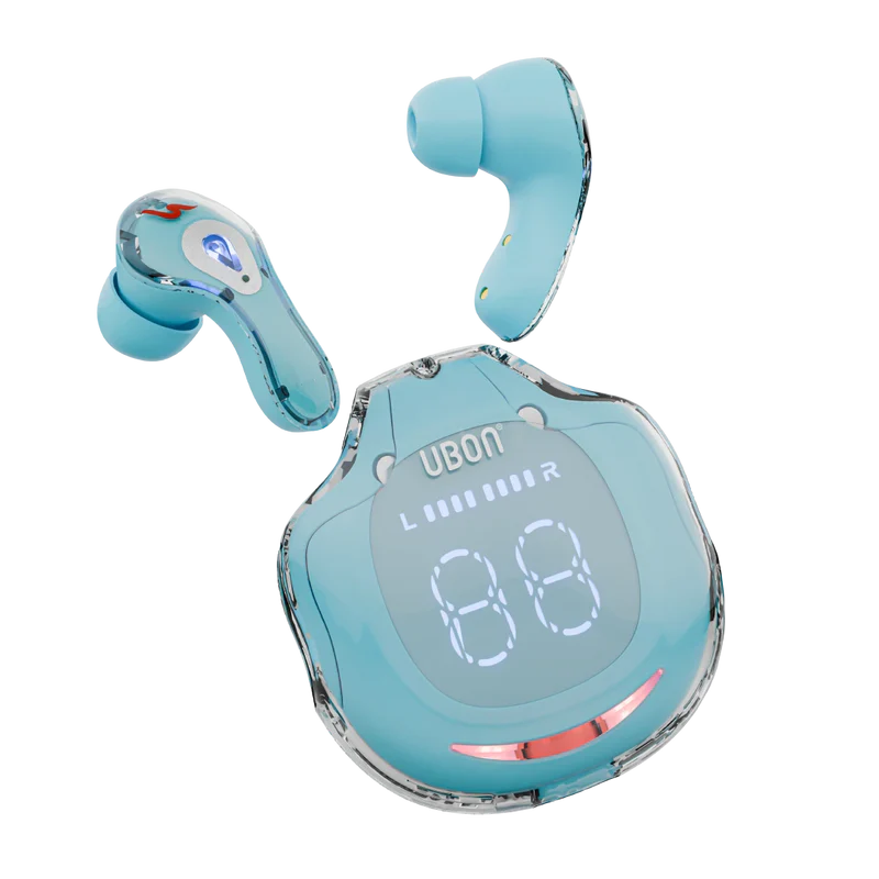 UBON J2 Freedom Series TWS – Premium Bluetooth 5.4, Noise Cancelling, 36 Hours play time, Comfortable Fit, Built-In Microphone, Touch Controls and Led Display