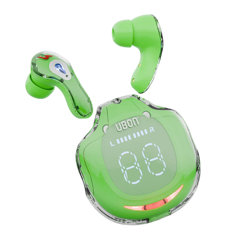 UBON J2 Freedom Series TWS – Premium Bluetooth 5.4, Noise Cancelling, 36 Hours play time, Comfortable Fit, Built-In Microphone, Touch Controls and Led Display