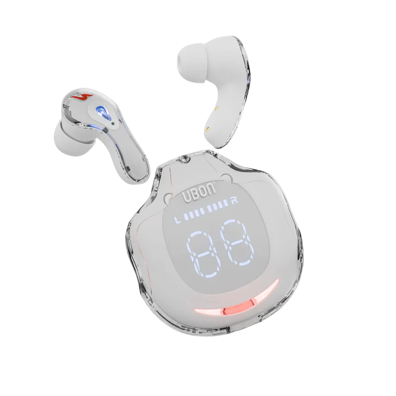UBON J2 Freedom Series TWS – Premium Bluetooth 5.4, Noise Cancelling, 36 Hours play time, Comfortable Fit, Built-In Microphone, Touch Controls and Led Display