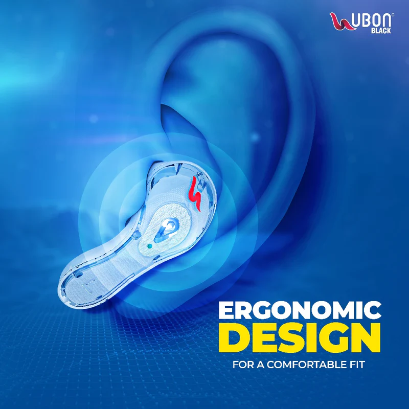 UBON J2 Freedom Series TWS – Premium Bluetooth 5.4, Noise Cancelling, 36 Hours play time, Comfortable Fit, Built-In Microphone, Touch Controls and Led Display